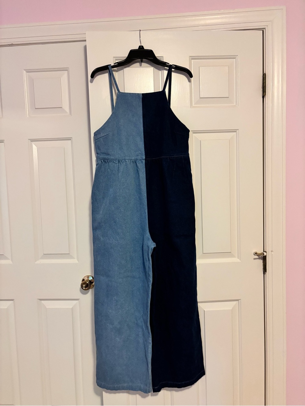 Anthropologie Two-Tone Denim Jumpsuit
